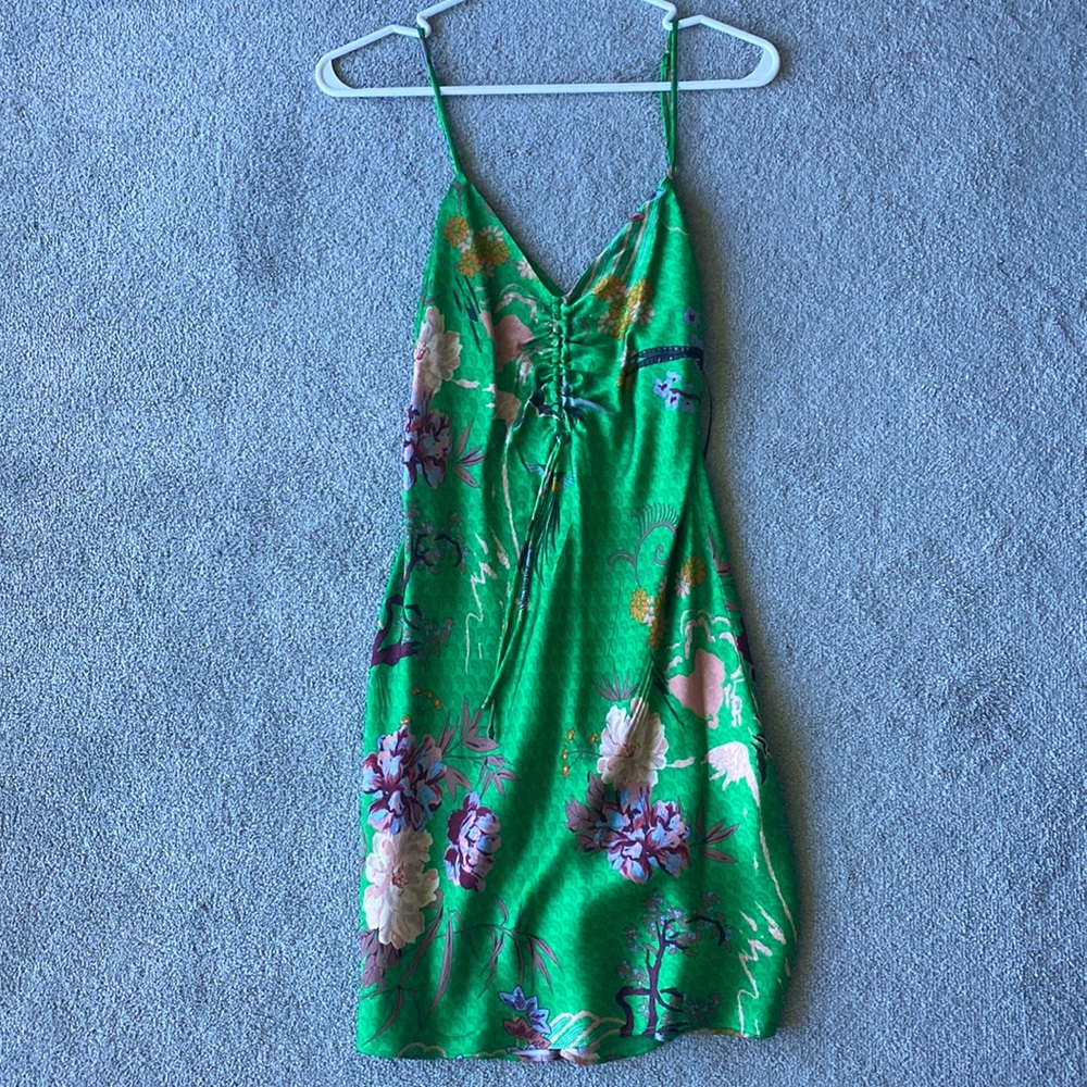 Zara Green Spaghetti Strap Dress